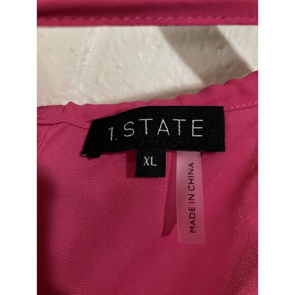 1.STATE Pink Halter Brown Accented Sleeveless Top size XL - Picture 6 of 13